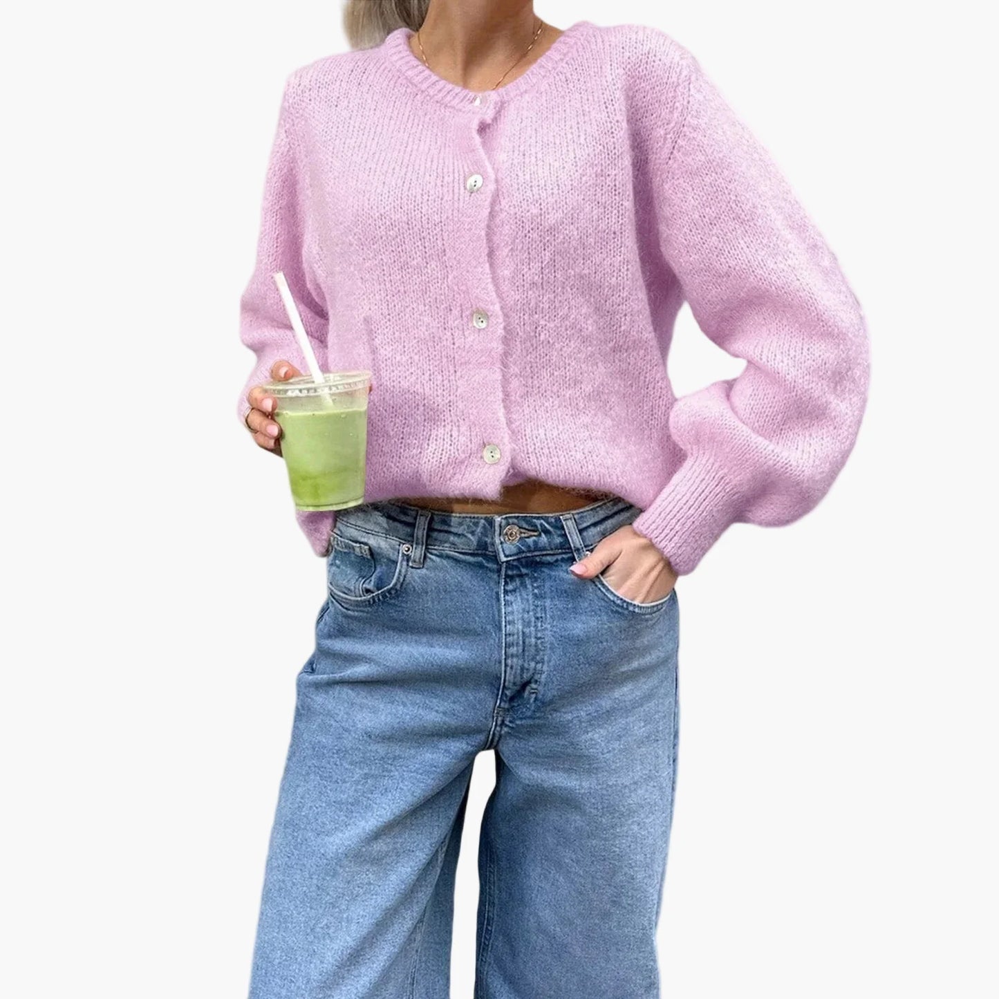 Dame strikcardigan i afslappet stil – Perfekt til hverdag og fritid