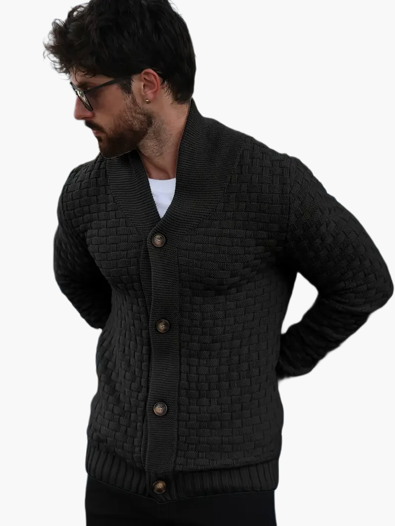 Cardigan de punto para hombre en estilo casual moderno – Jersey abierto de ocio para hombres con estilo