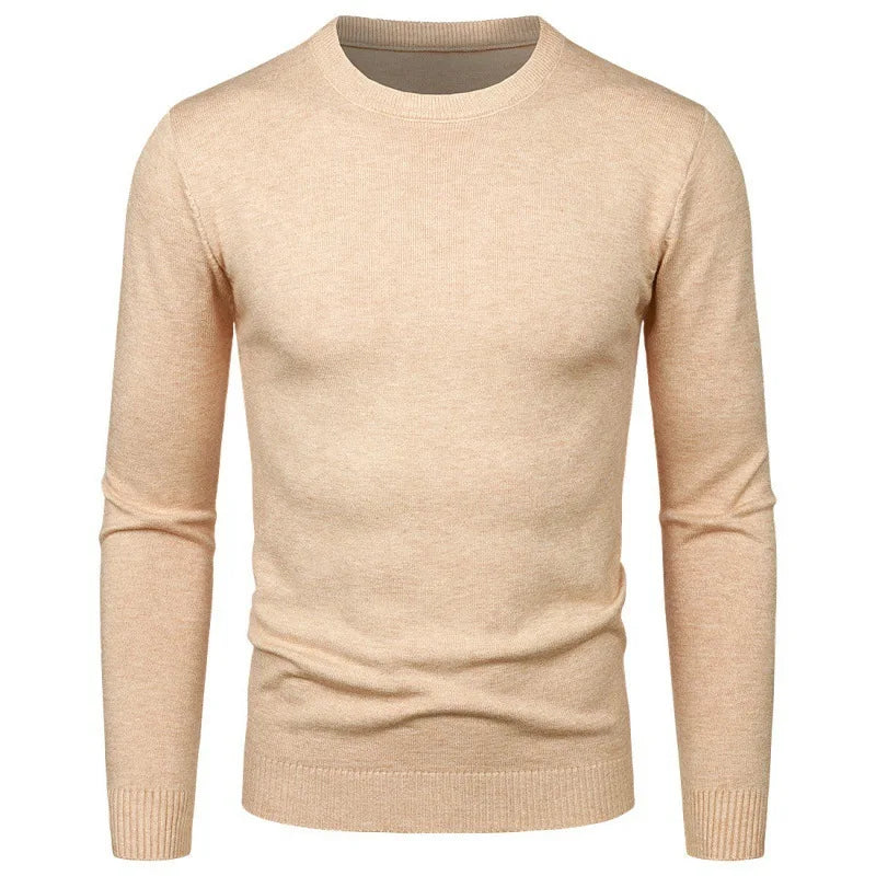Maglione da uomo girocollo lavorato a maglia, maniche lunghe, basic