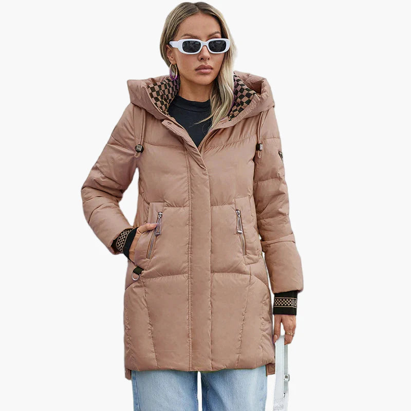 Damen Winter Steppmantel mit Kapuze – Modischer Alltagsmantel für kalte Tage
