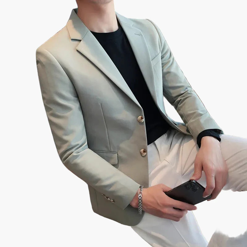Herre Blazer Modern Business Slim Fit – Stilfuld jakkesætjakke til kontor og events