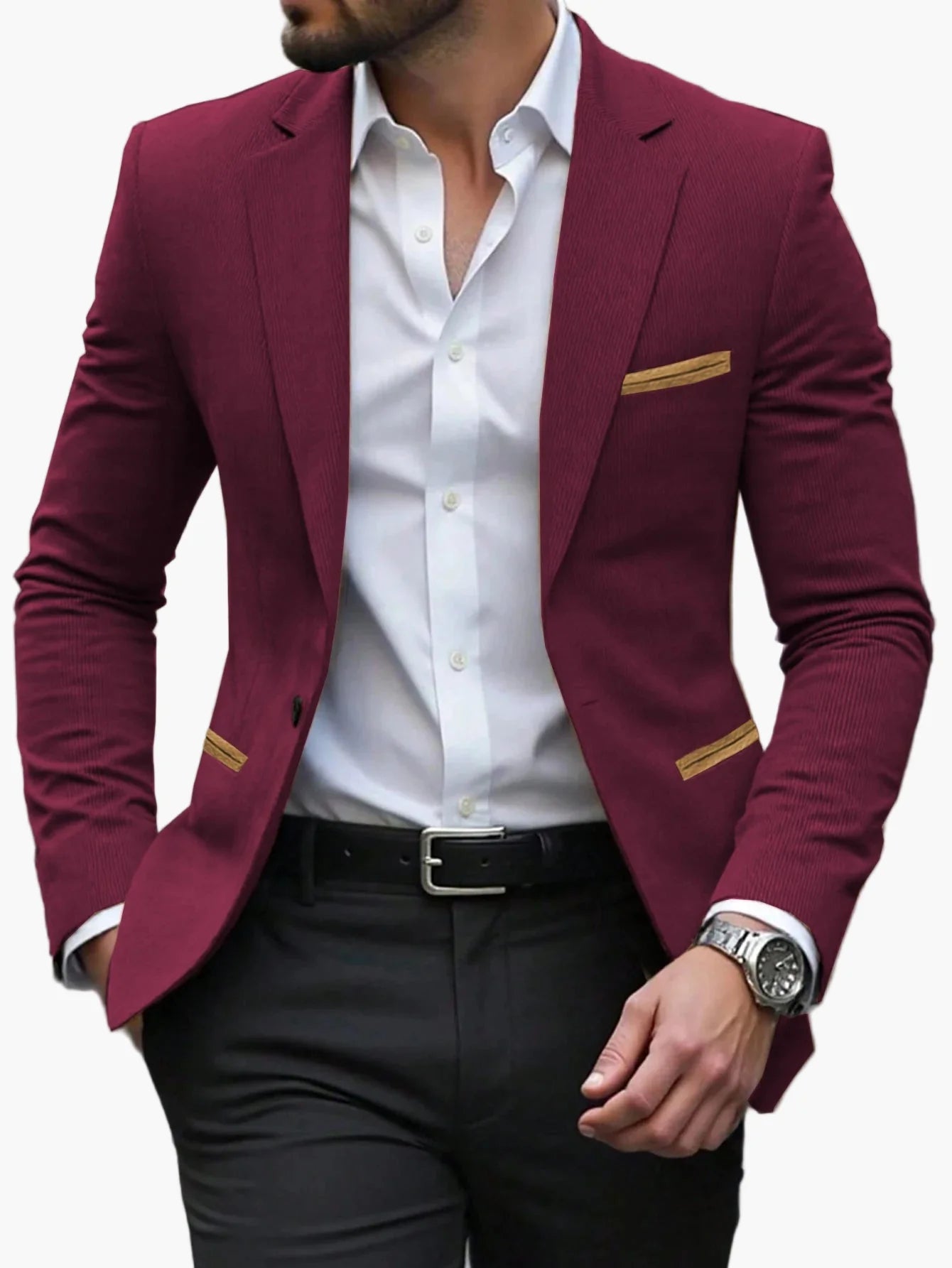 Herre Slim Fit Business Jakke – Elegant blazer til kontor og særlige lejligheder