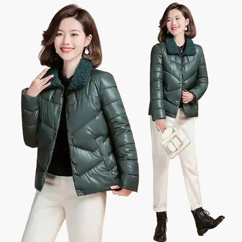 Damen Winter Steppjacke mit modischem Stehkragen – Eleganter Alltagsstil für kalte Tage