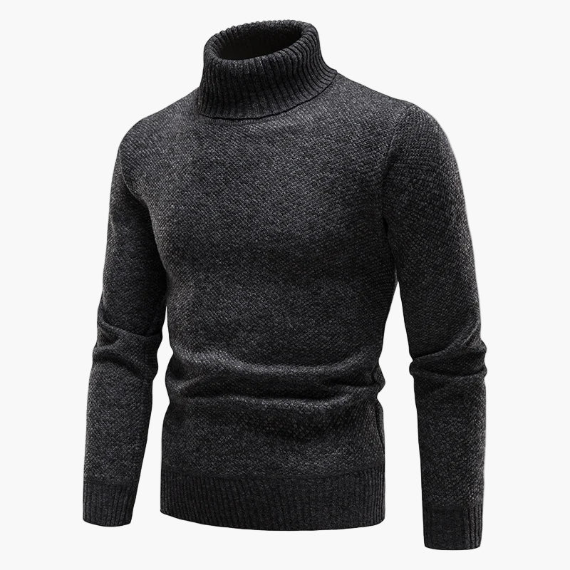 Jersey de cuello alto para hombre – Jersey de punto clásico para invierno, ocio y oficina