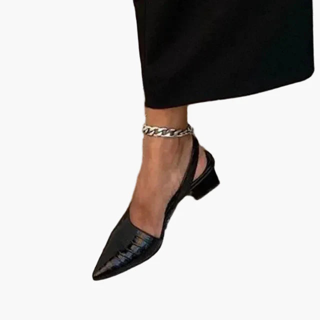 Damen Slingback Pumps mit spitzer Kappe und Blockabsatz – Elegante Schuhe für Alltag und besondere Anlässe