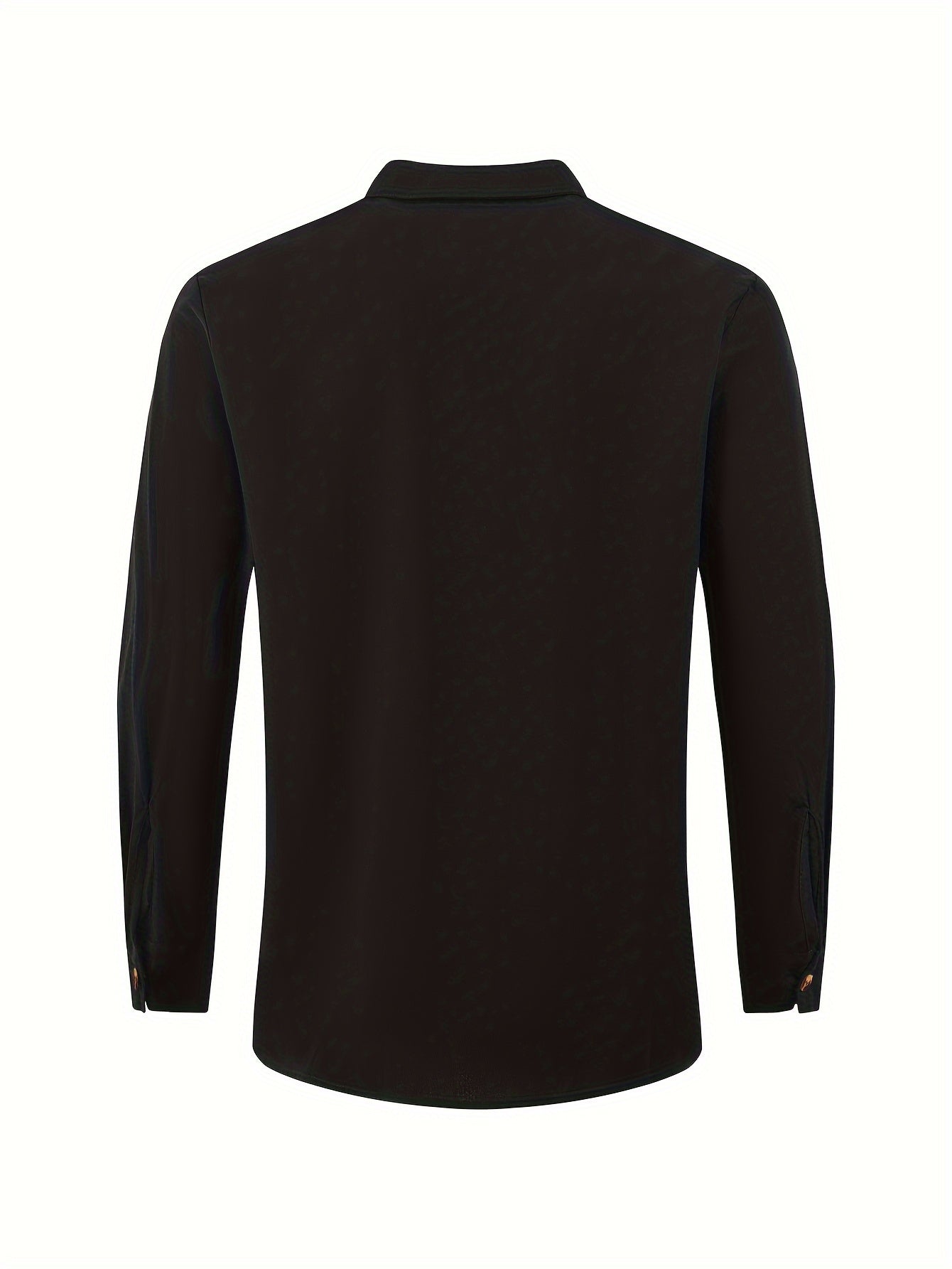 Camicia casual da uomo con collo alla coreana e abbottonatura – Maglia a maniche lunghe elegante per tutti i giorni e il weekend