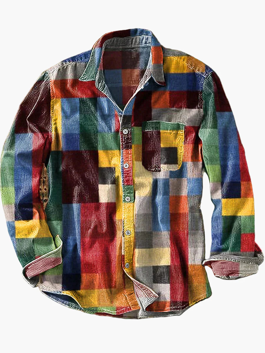 Herre Unisex vintage ternet skjorte i moderne retrostil – Fritid og hverdag