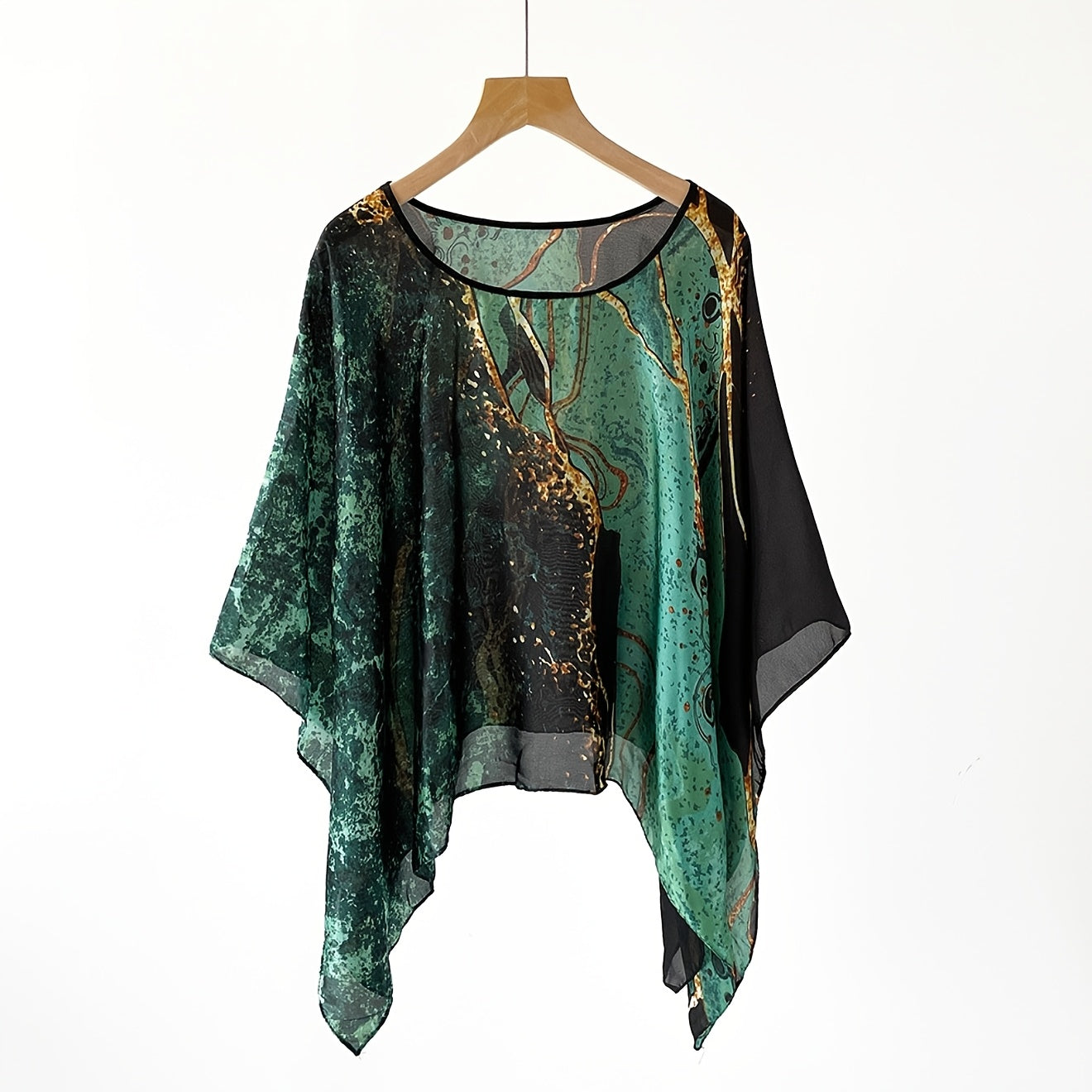 Blusa poncho bohemia para mujer – elegante capa para playa y uso diario