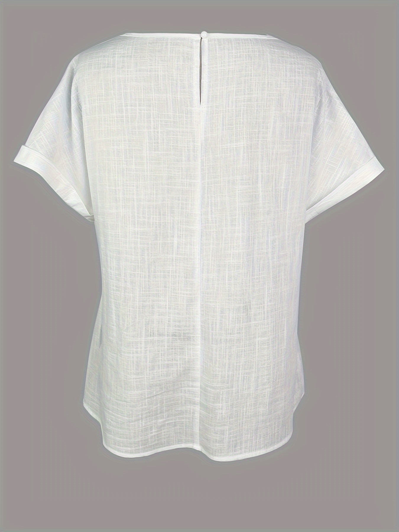 Top de verano elegante para mujer con encaje de ganchillo, manga corta, ideal para tiempo libre y vacaciones