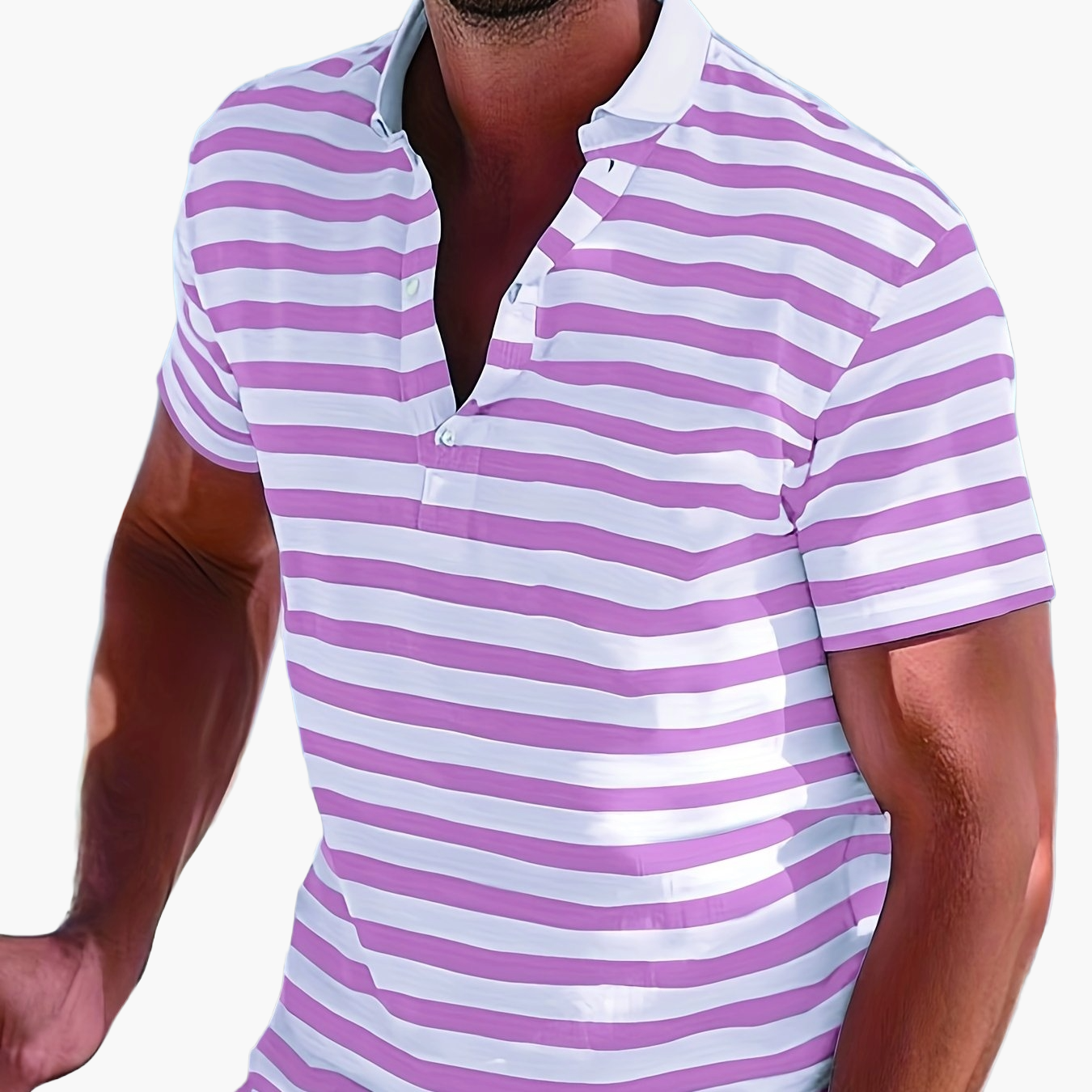 Herren Polo-Shirt mit Streifen – Maritimer Stil, Freizeit & Sommermode