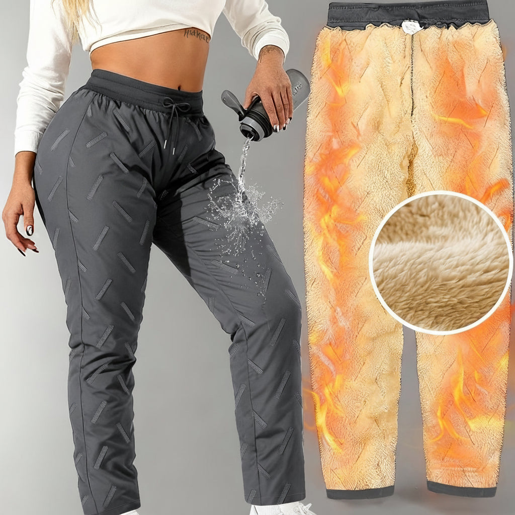 Pantaloni da jogging invernali da donna, imbottiti e idrorepellenti, per sport e tempo libero