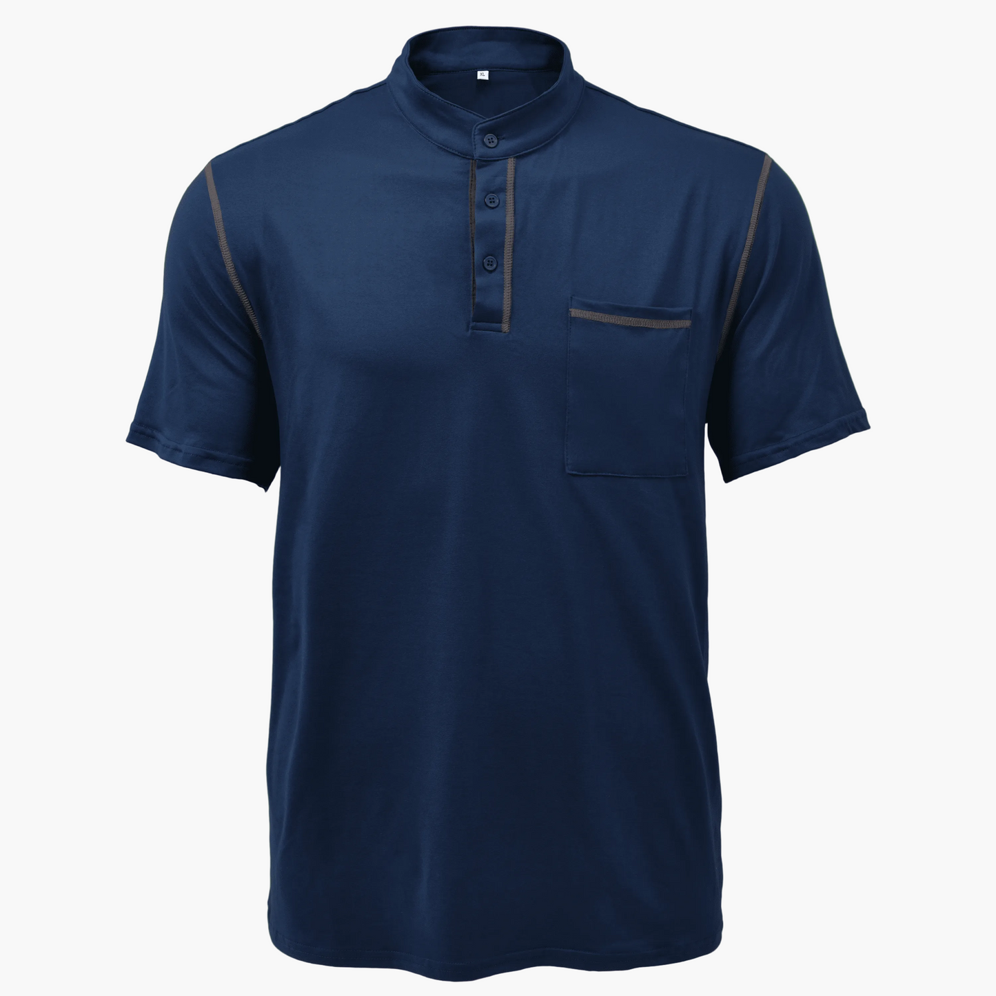 Herre moderne fritids Henley T-skjorte med knappestolpe – Kortermet, stilfull for hverdag og fritid