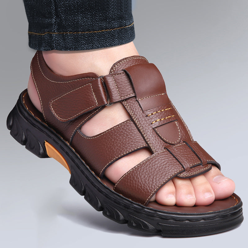 Sandales outdoor pour hommes pour loisirs et vacances – Chaussures d'été confortables avec fermeture velcro