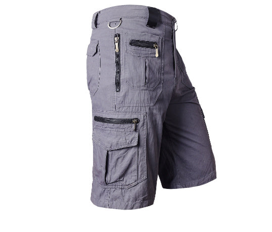 Herre cargoshorts med glidelåslommer – Utendørs fritidsbermuda for sommeren