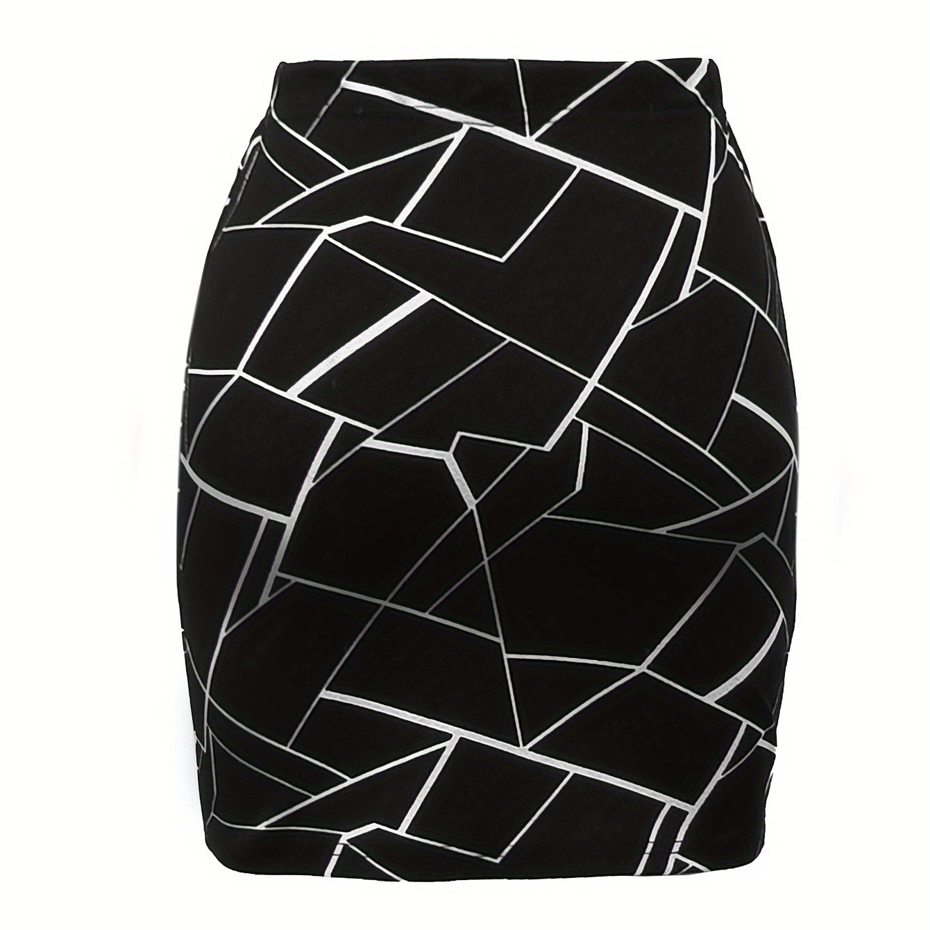 Damen Minirock mit geometrischem Muster – Moderner, eleganter Look für Büro und Freizeit
