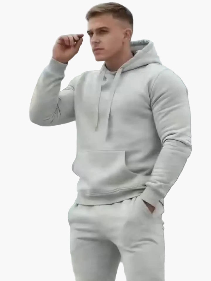 Herr Sportig Hoodie Träningsdräkt Fritids Set – Athleisure-look för vardag och fitness