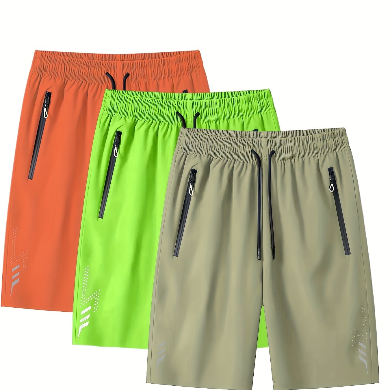 Pantalones cortos deportivos para hombre con bolsillos con cremallera – Ocio y fitness, corte regular