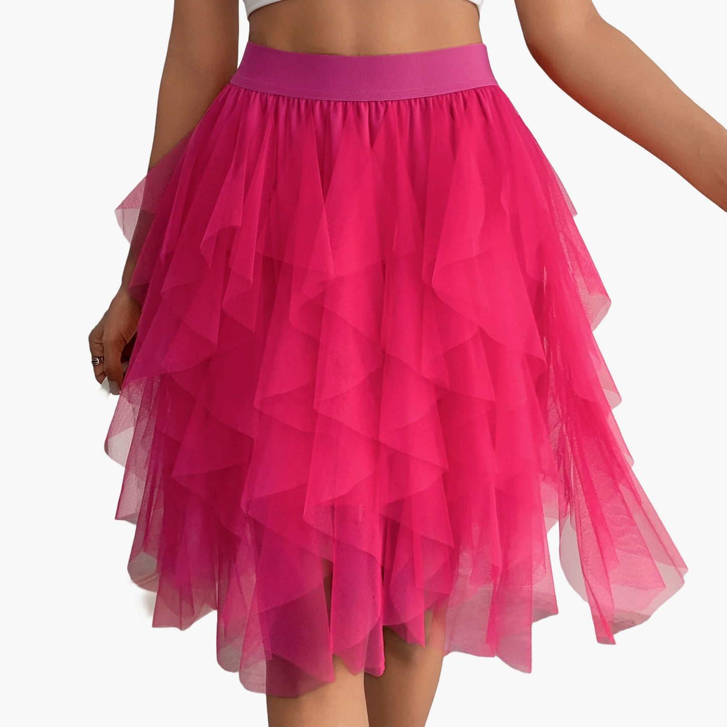 Damen Tüllrock Kurz Mehrlagig Flatternd Eleganter Stil – Perfekt für Party und Alltag
