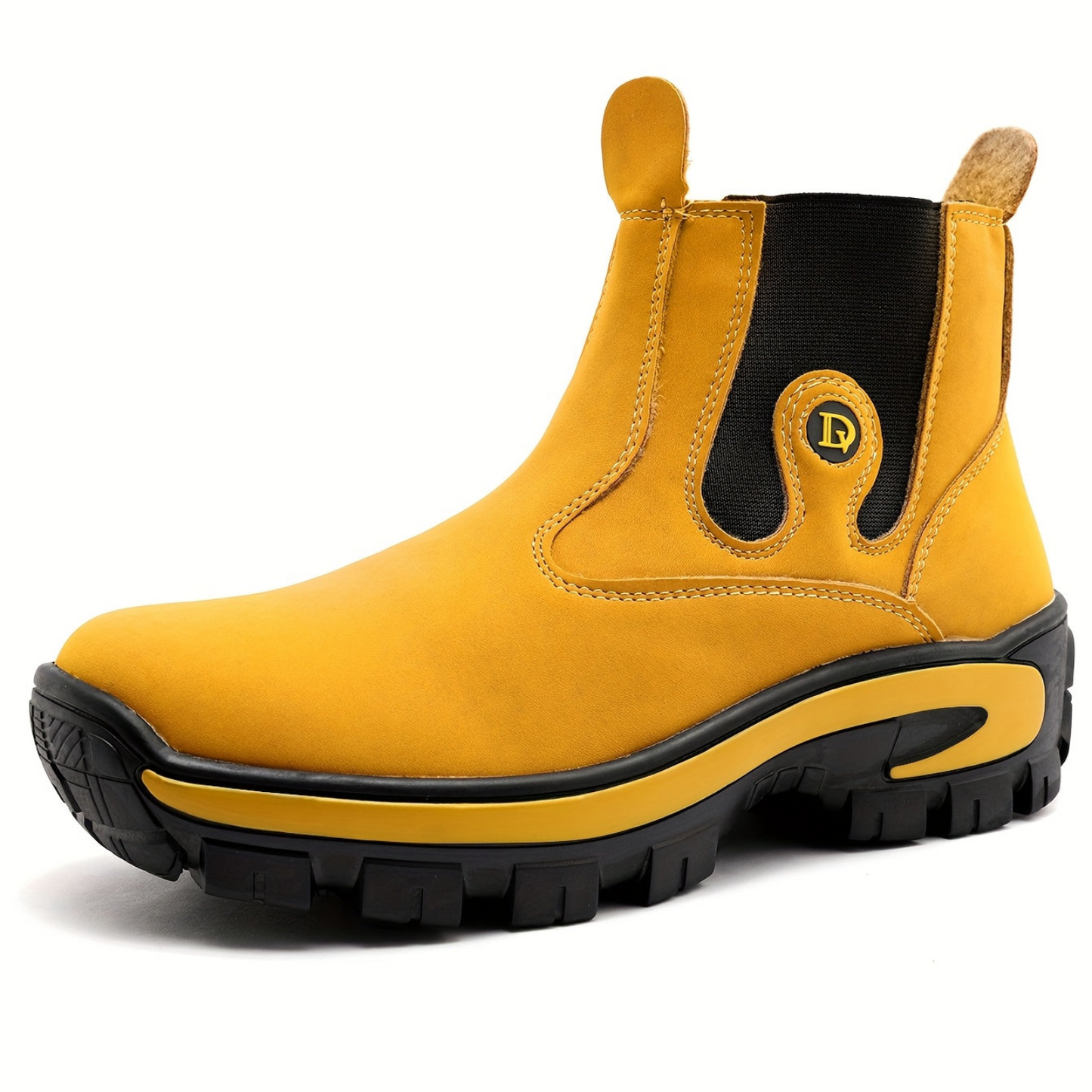 Chelsea Boots Herren Gelb Schwarz mit Profilsohle