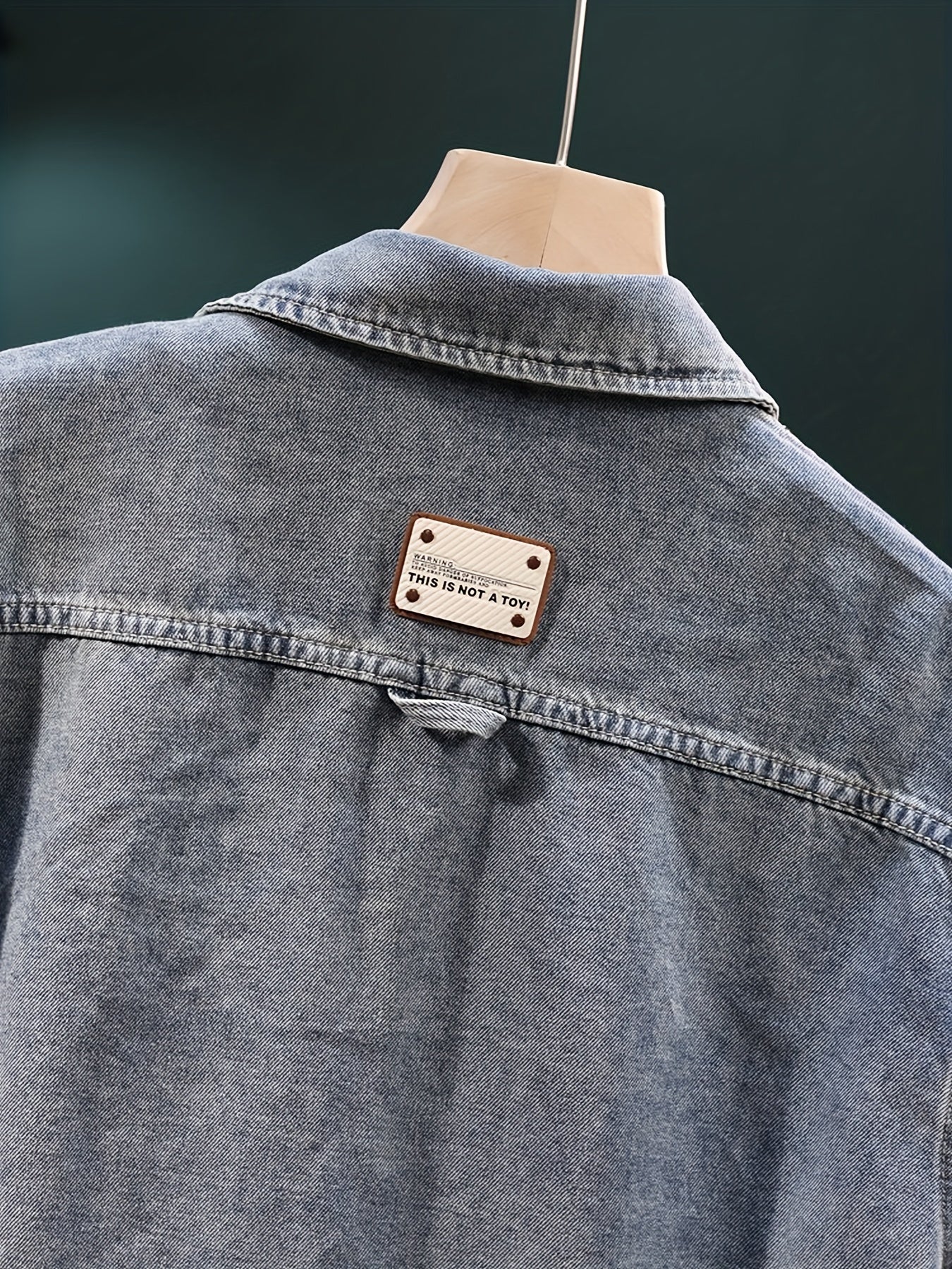 Herre Oversize Jeansskjorte Kortærmet – Fritids- og Urban Style Skjorte med Brystlommer