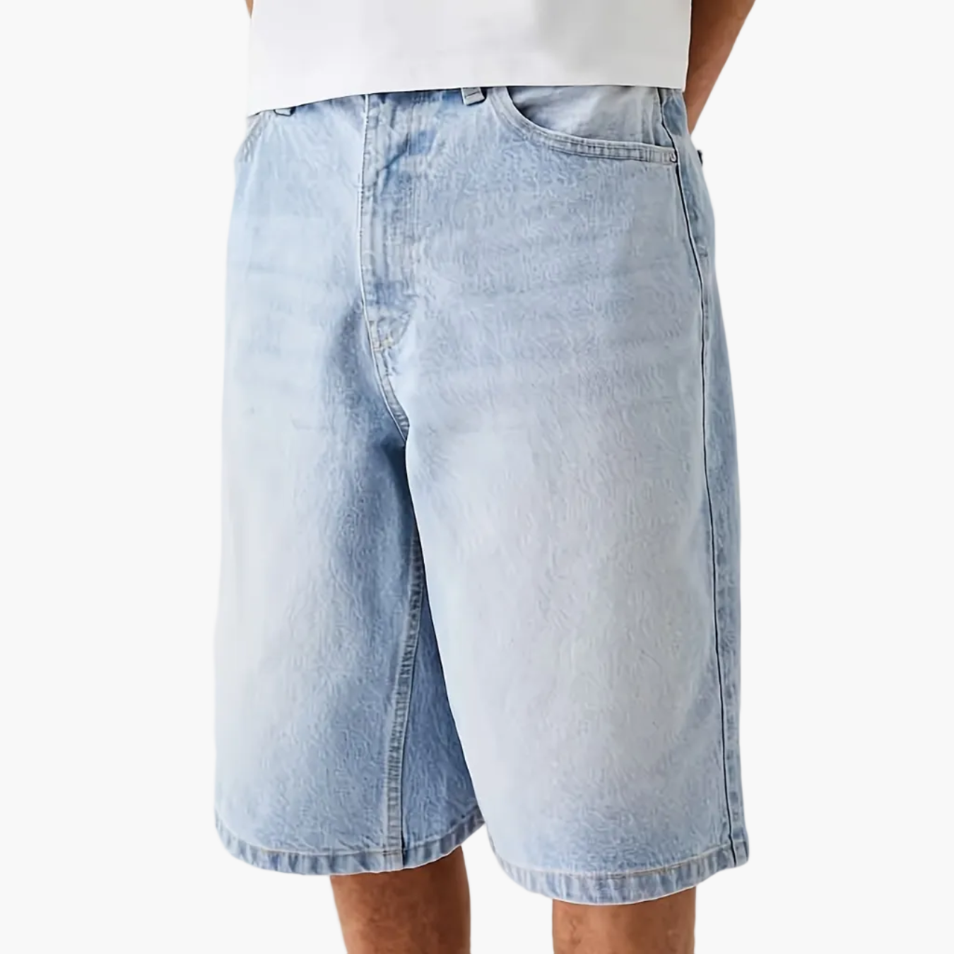 Herre Loose Fit Bermuda Jeansshorts – Afslappet urban streetstyle til hverdag og fritid