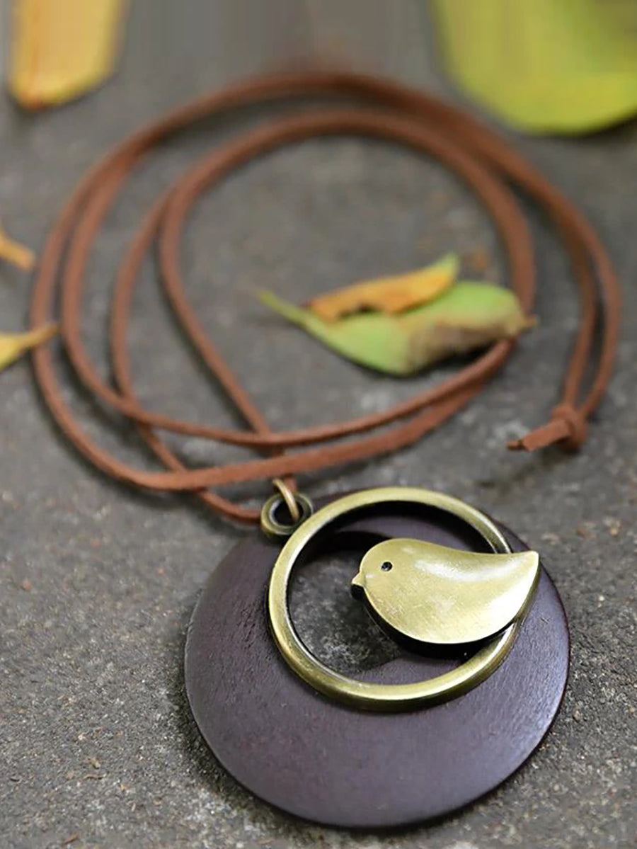 Unisex retro halsketting met vogelhanger voor feest en dagelijks gebruik