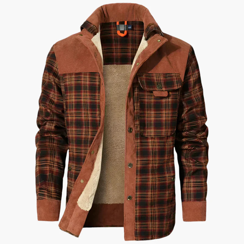 Herren Outdoor Flanelljacke im Holzfäller-Stil mit Fleece-Innenfutter – Ideal für Freizeit und Abenteuer
