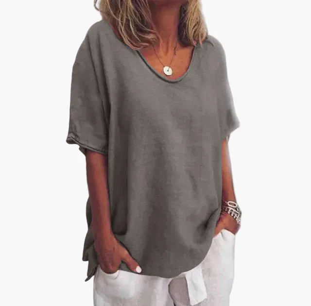 Dames loszittend zomer T-shirt met korte mouwen – Casual basic stijl voor dagelijks gebruik & vakantie