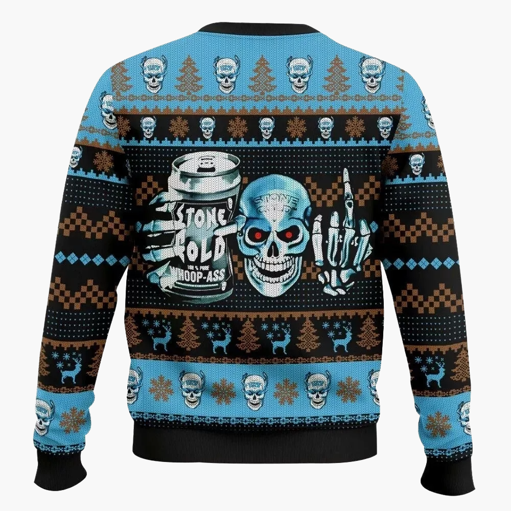 Maglione Ugly Christmas Sweater da uomo Stone Cold Steve Austin – Maglione da fan del wrestling per Natale e inverno