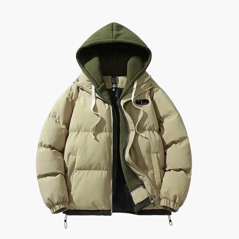 Herre Vinter quiltet jakke med hette – Moteriktig utendørs streetwear-look