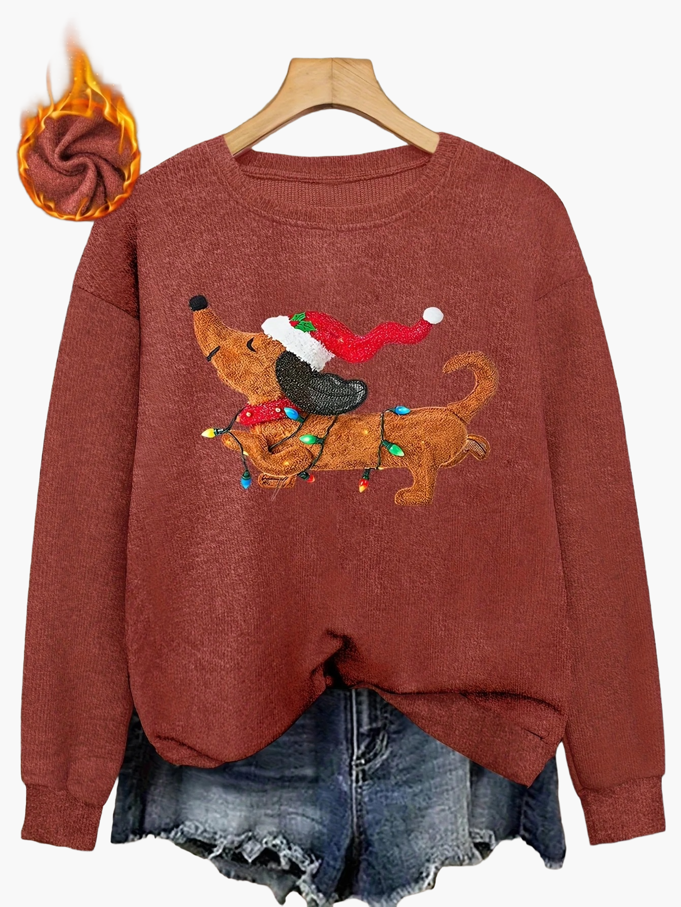 Jersey navideño para mujer con motivo de perro – Suéter casual divertido para las fiestas