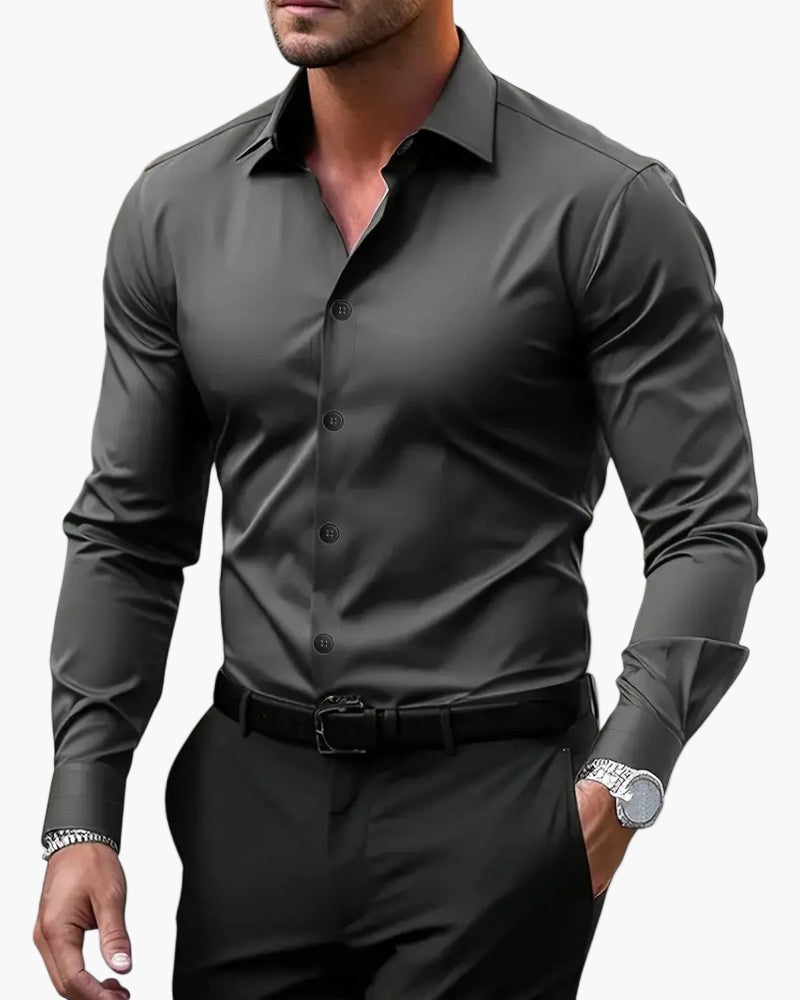 Męska koszula biznesowa slim fit z długim rękawem – nowoczesna i elegancka