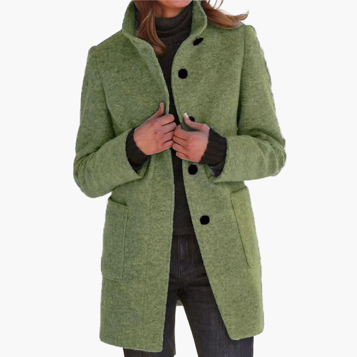 Damen Kurzmantel mit Stehkragen – Eleganter Alltagsmantel für Herbst & Winter