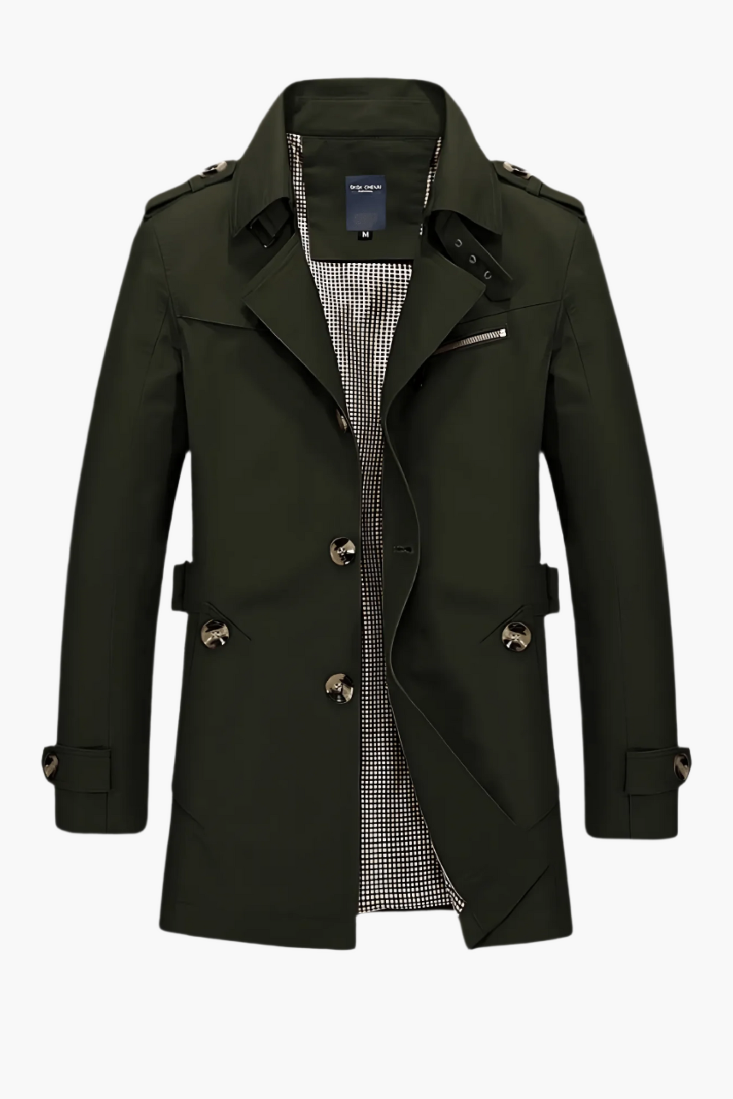 Trench-coat homme avec col rabattable – Manteau classique pour le travail et les loisirs