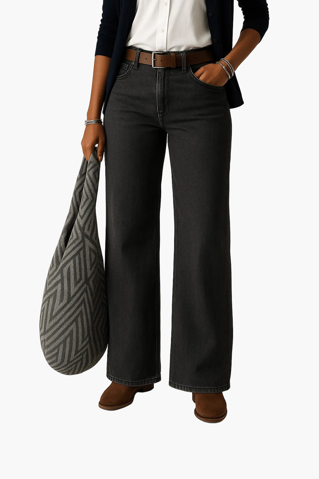 Damen Weitbein-Jeans im Casual-Look – Elegante Alltagshose mit modernem Schnitt
