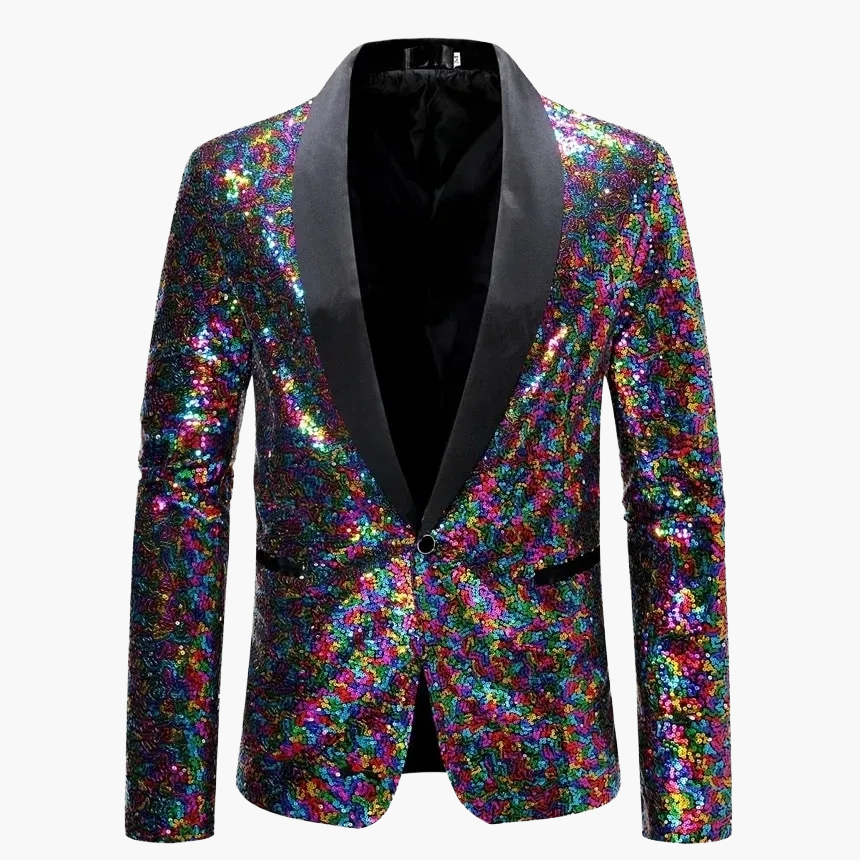 Veste de smoking pailletée pour hommes pour occasions festives – Blazer de soirée élégant avec sequins