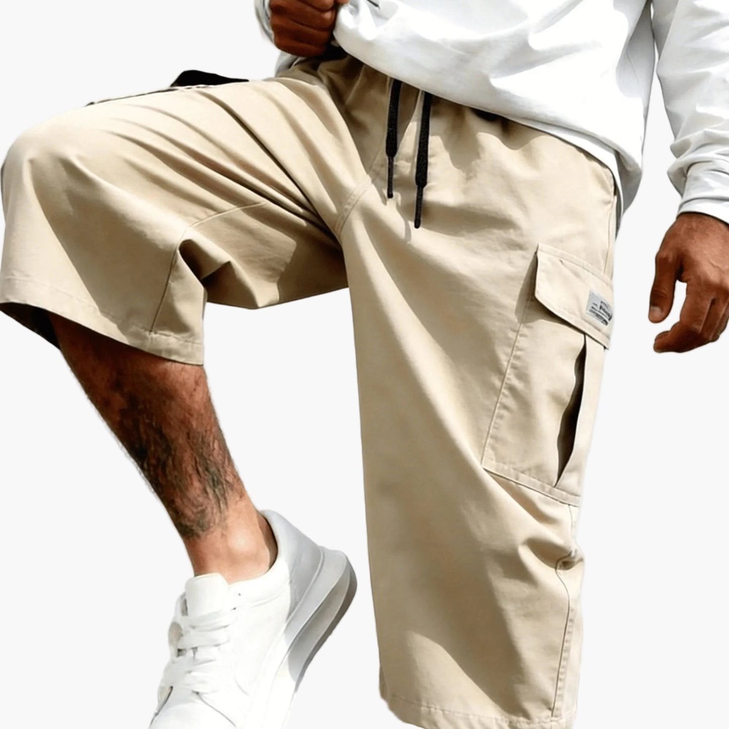 Shorts cargo homme style streetwear, longueur genou, pantalon de loisirs confortable avec poches