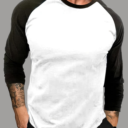 Langærmet raglan-T-shirt til mænd i to farver