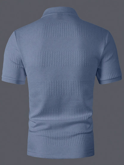 Herren Polohemd Slim Fit Freizeit Geometrisches Muster Kurzarm für Alltag und Büro