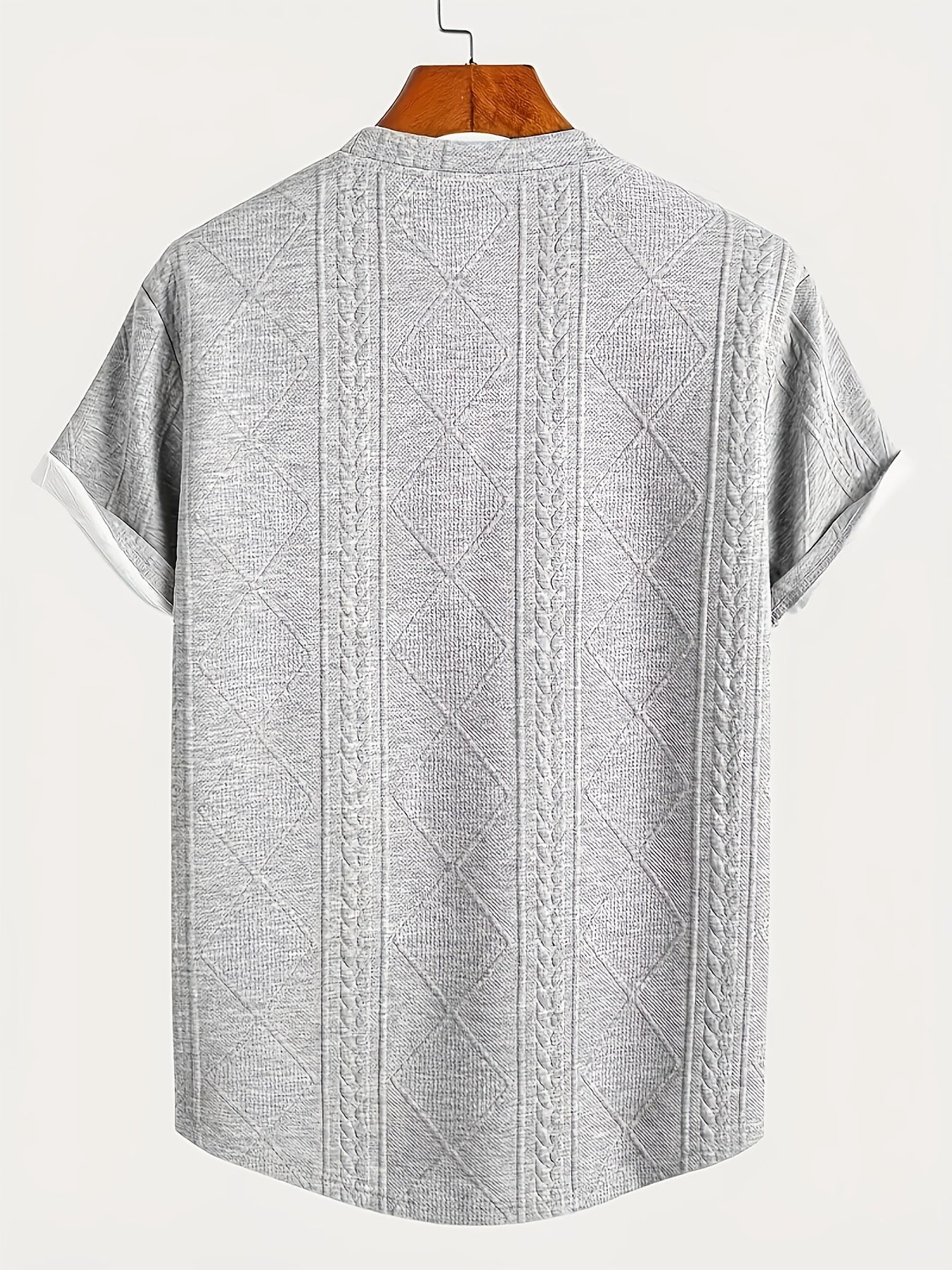Herren T-Shirt im Strick-Look mit Rundhalsausschnitt, Casual Style, Sommer