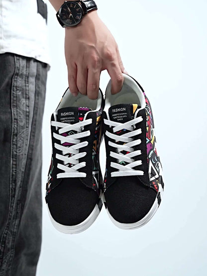 Męskie sneakersy z geometrycznym wzorem do streetwearu i na co dzień