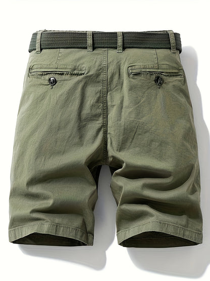 Herr Casual Shorts med bälte – sommarbermuda för fritid och semester