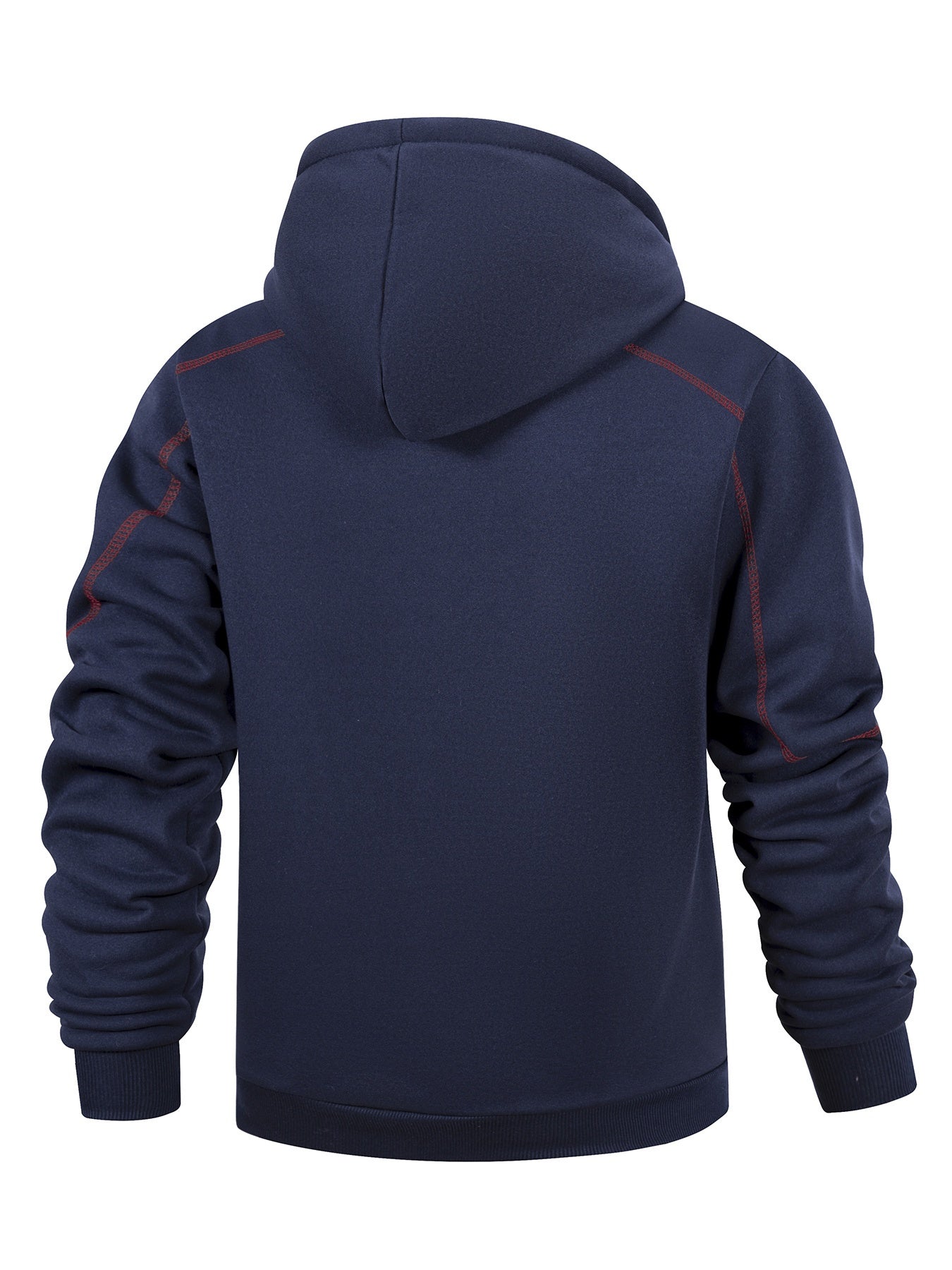 2er Pack Herren Kapuzenjacke Reißverschluss, gefüttert, Kontrastnähte