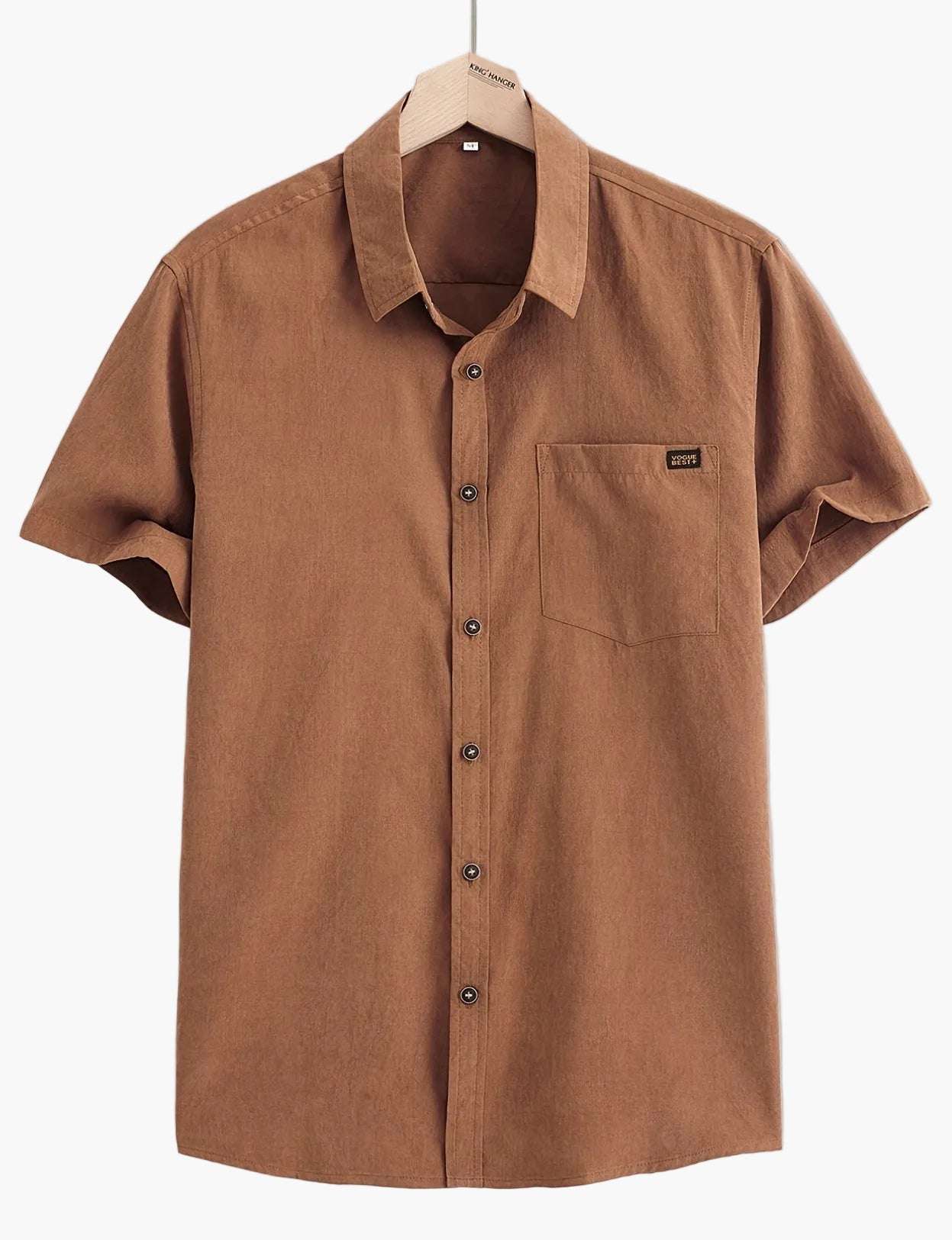 Chemise décontractée homme à manches courtes avec patte de boutonnage – Chemise d'été moderne pour le quotidien et le bureau