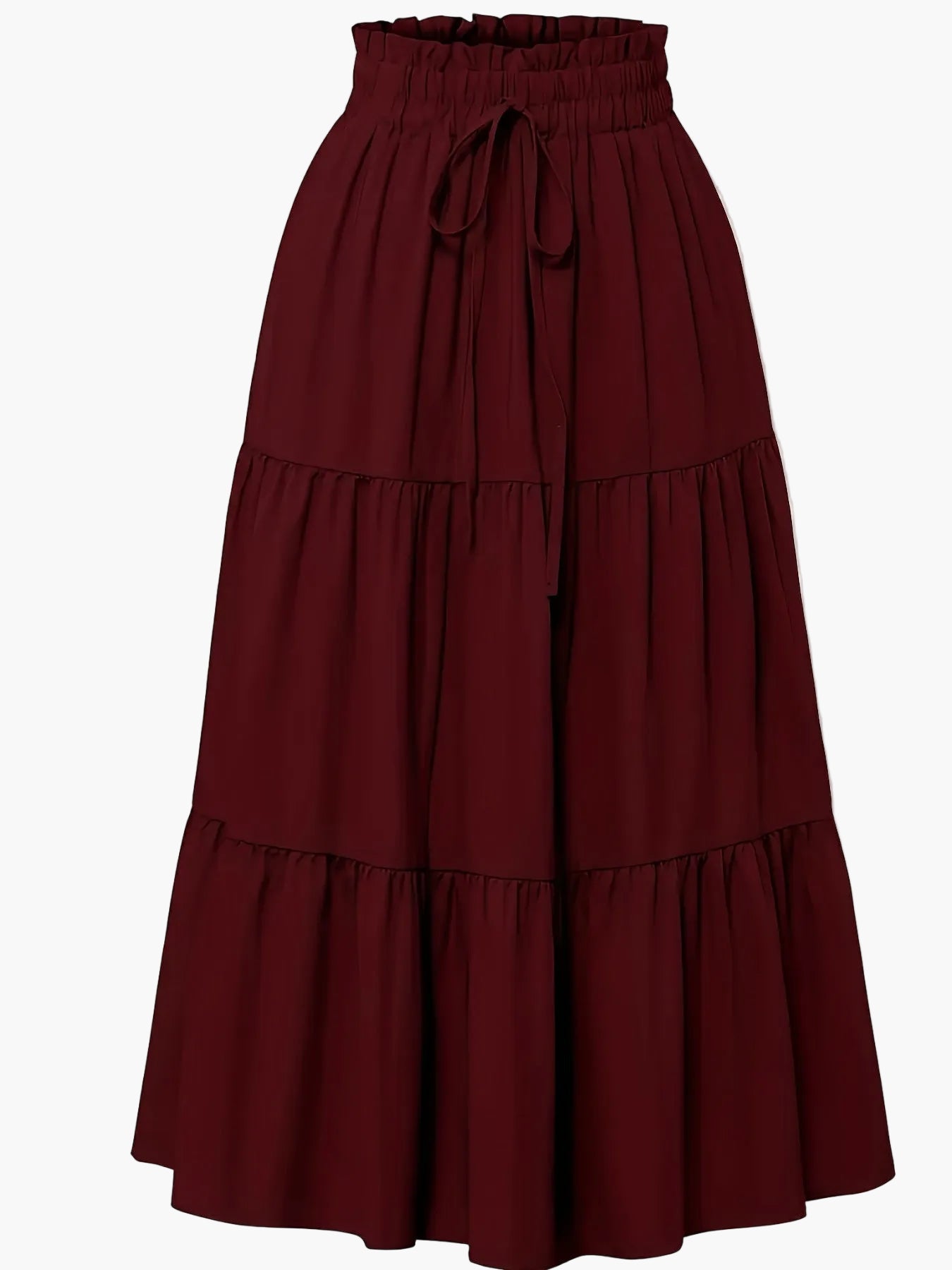 Dames elegante plooirok met hoge taille en trekkoord – perfect voor lente en zomer
