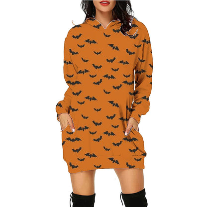 Dame Halloween Hoodie Kjole – Morsomt Kostyme for Halloweenfester og Skumle Anledninger