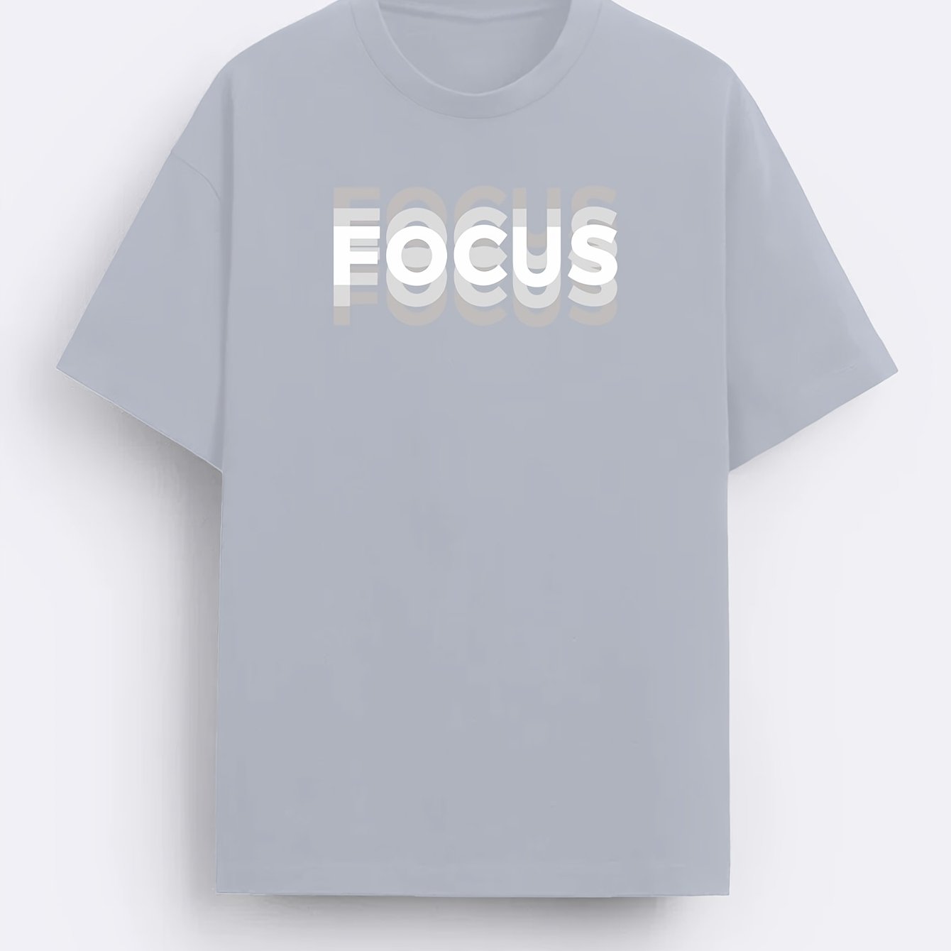 Męski T-shirt z nowoczesnym nadrukiem Focus – casualowa odzież uliczna, koszulka motywacyjna