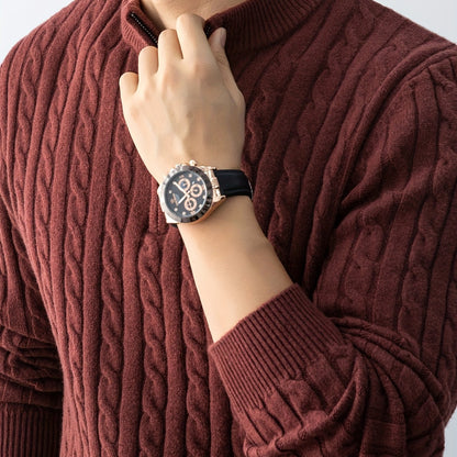 Herren Pullover mit Zopfmuster und Stehkragen – Modischer Strickpullover für Herbst und Winter, Casual Stil