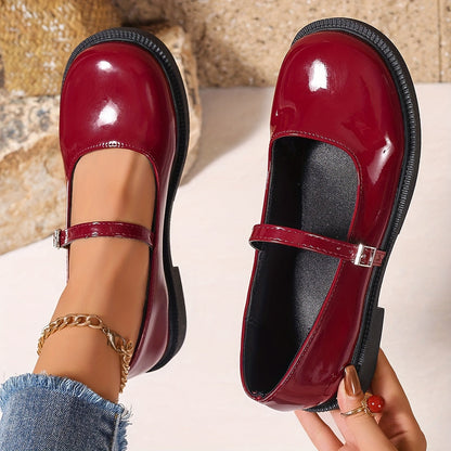 Damen Mary Jane Schuhe Preppy Stil – Modische Alltagsschuhe mit Riemen