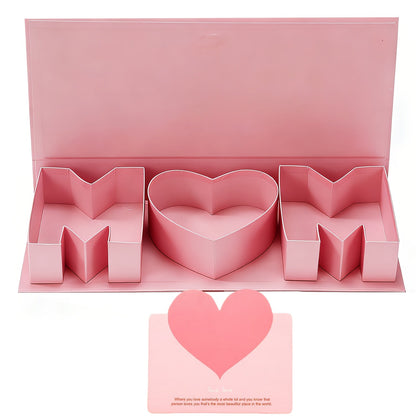 Geschenkbox für Frauen – Präsentationsbox in Buchstaben- und Herzform, stilvolles Geschenk für Muttertag oder besondere Anlässe